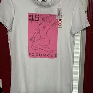 Fiorucci Pink Graphic Short Sleeve Tee